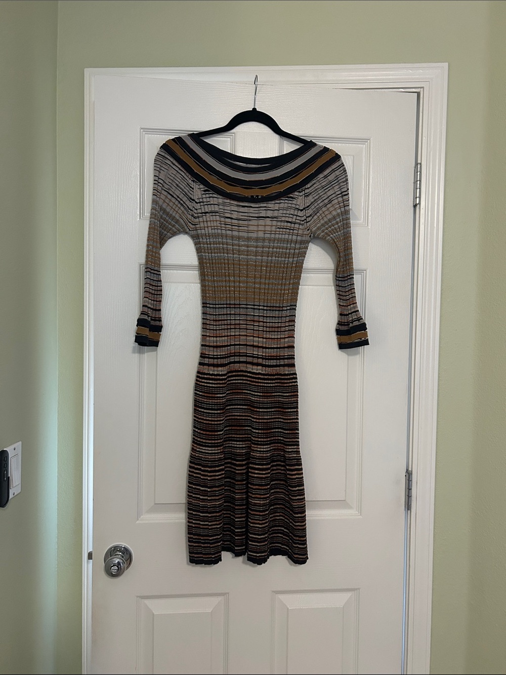 M Missoni striped knit pleated dress